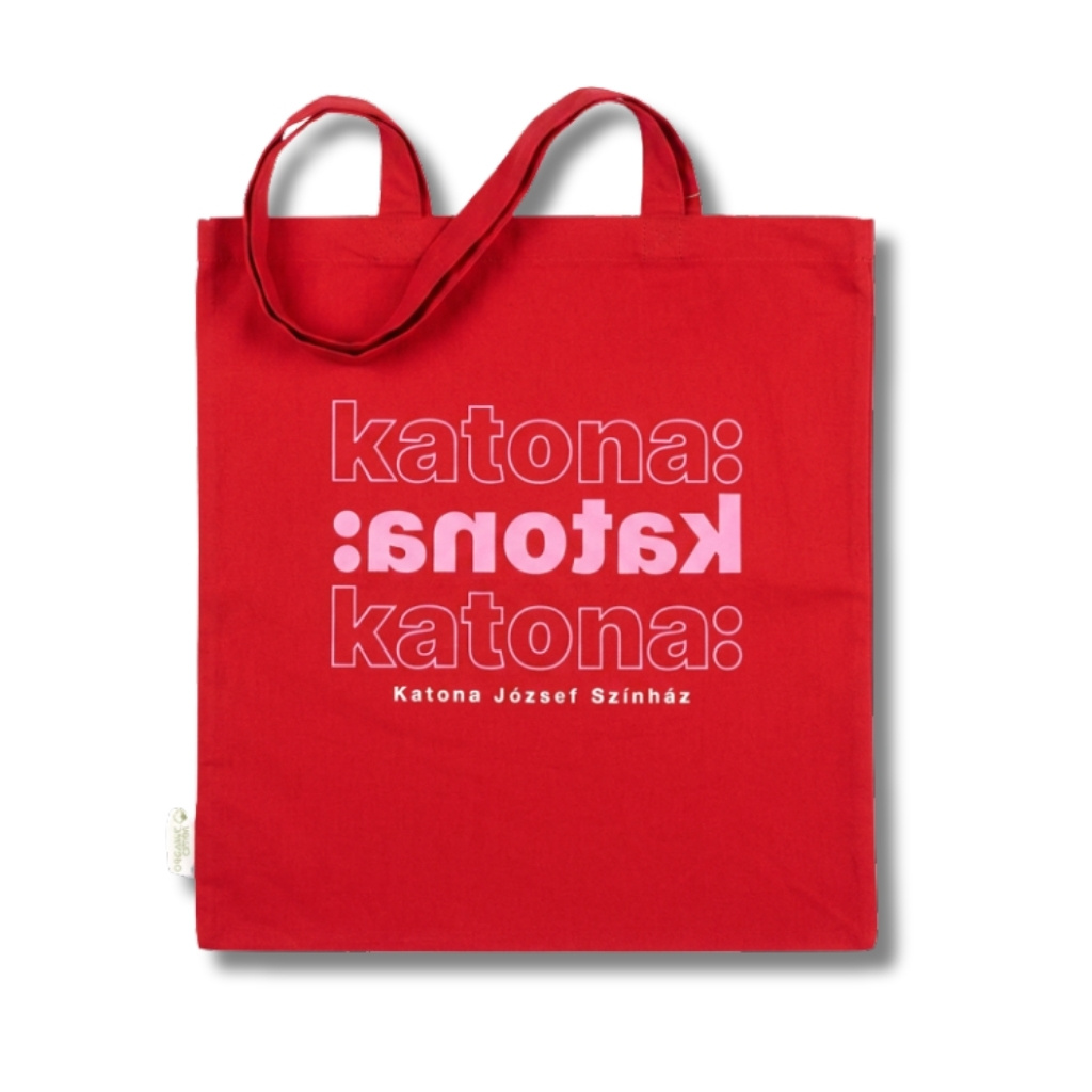 Piros Katona feliratos vászontáska